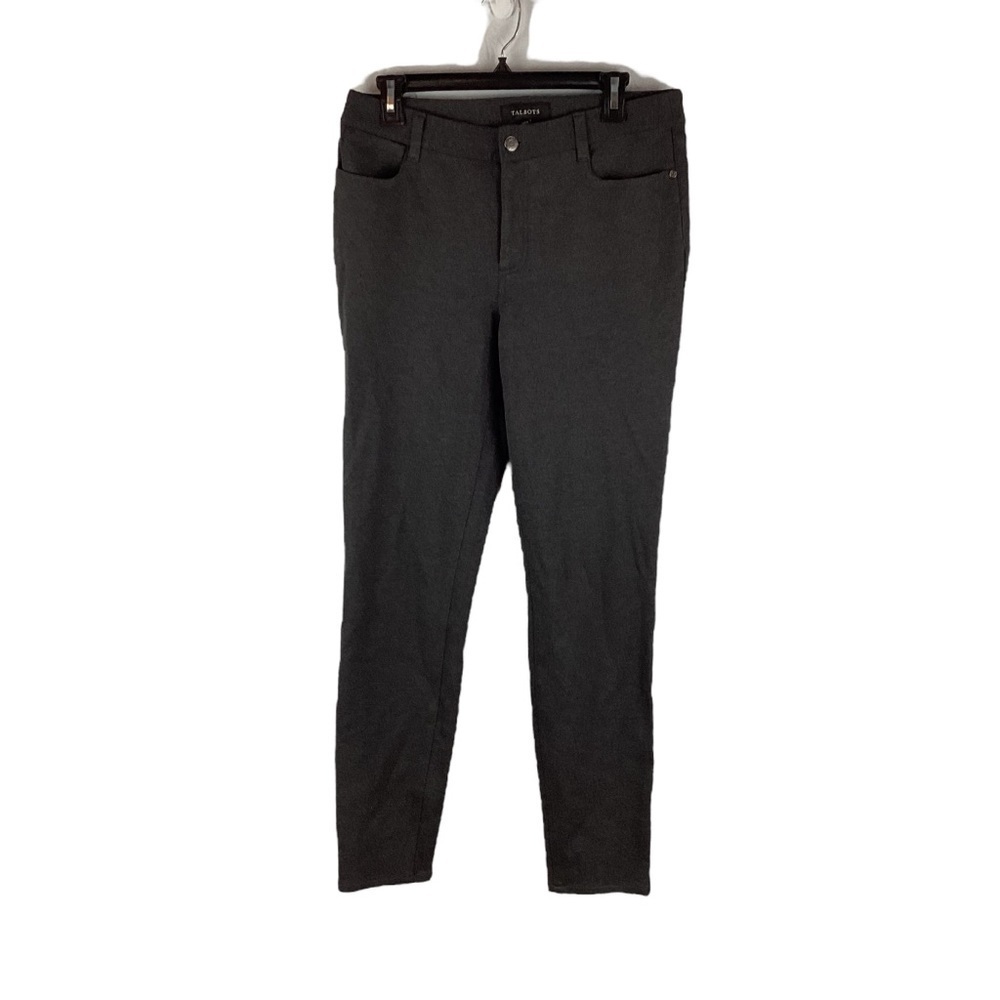 Talbots Charcoal Gray Ponte Knit Stretch Slim Leg Pants Size 6